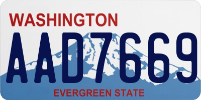 WA license plate AAD7669
