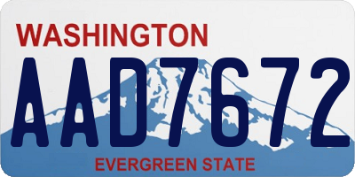 WA license plate AAD7672