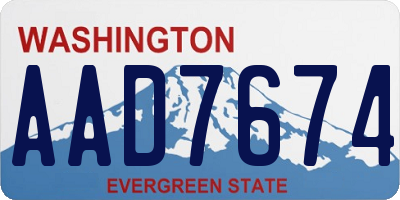 WA license plate AAD7674