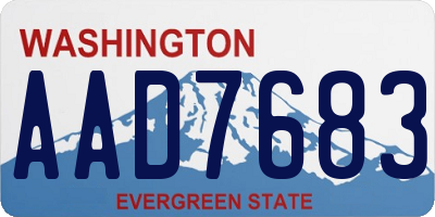 WA license plate AAD7683