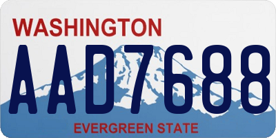 WA license plate AAD7688