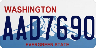 WA license plate AAD7690
