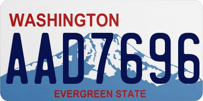 WA license plate AAD7696