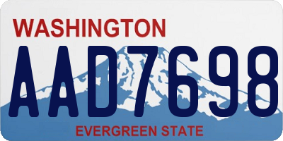 WA license plate AAD7698