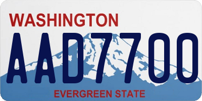 WA license plate AAD7700