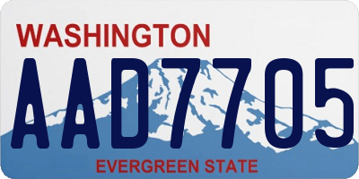 WA license plate AAD7705