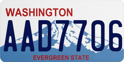 WA license plate AAD7706