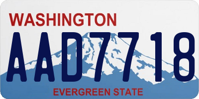 WA license plate AAD7718