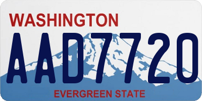 WA license plate AAD7720