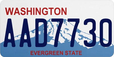 WA license plate AAD7730