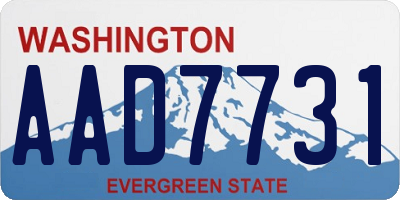 WA license plate AAD7731