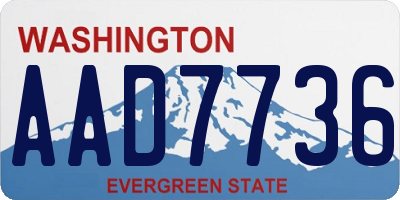 WA license plate AAD7736