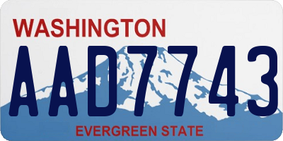 WA license plate AAD7743