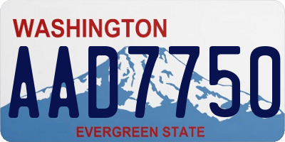 WA license plate AAD7750