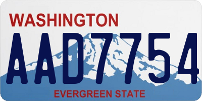 WA license plate AAD7754