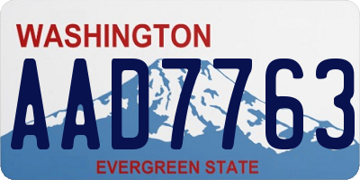 WA license plate AAD7763