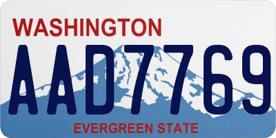 WA license plate AAD7769