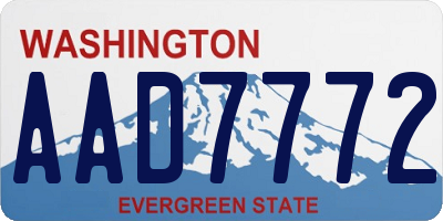 WA license plate AAD7772