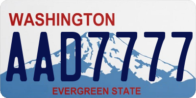 WA license plate AAD7777