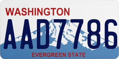 WA license plate AAD7786