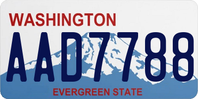 WA license plate AAD7788