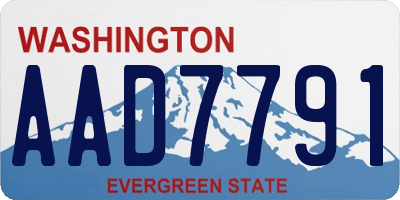 WA license plate AAD7791