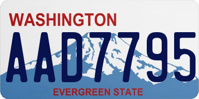 WA license plate AAD7795