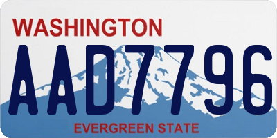 WA license plate AAD7796
