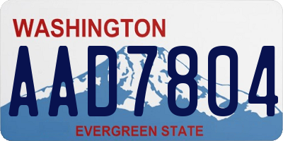 WA license plate AAD7804