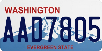 WA license plate AAD7805