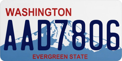 WA license plate AAD7806