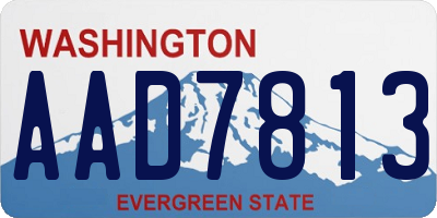 WA license plate AAD7813