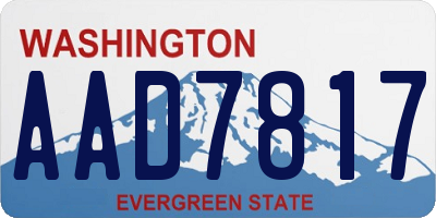 WA license plate AAD7817