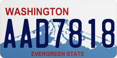 WA license plate AAD7818
