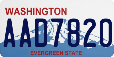 WA license plate AAD7820