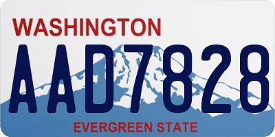 WA license plate AAD7828