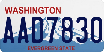 WA license plate AAD7830