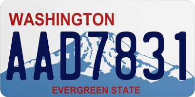 WA license plate AAD7831