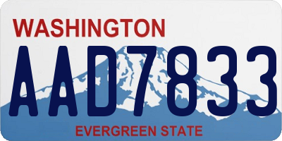 WA license plate AAD7833