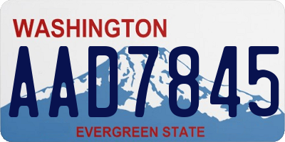 WA license plate AAD7845