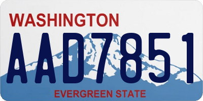 WA license plate AAD7851