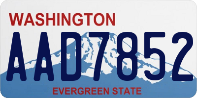 WA license plate AAD7852