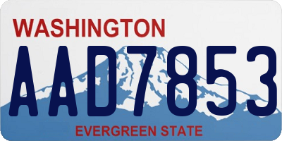 WA license plate AAD7853