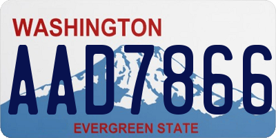 WA license plate AAD7866