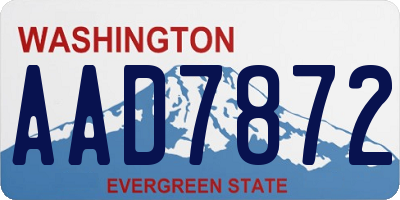 WA license plate AAD7872