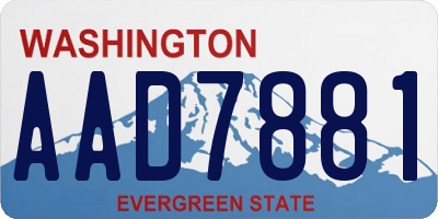 WA license plate AAD7881