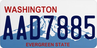 WA license plate AAD7885