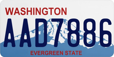 WA license plate AAD7886