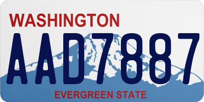WA license plate AAD7887