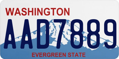 WA license plate AAD7889